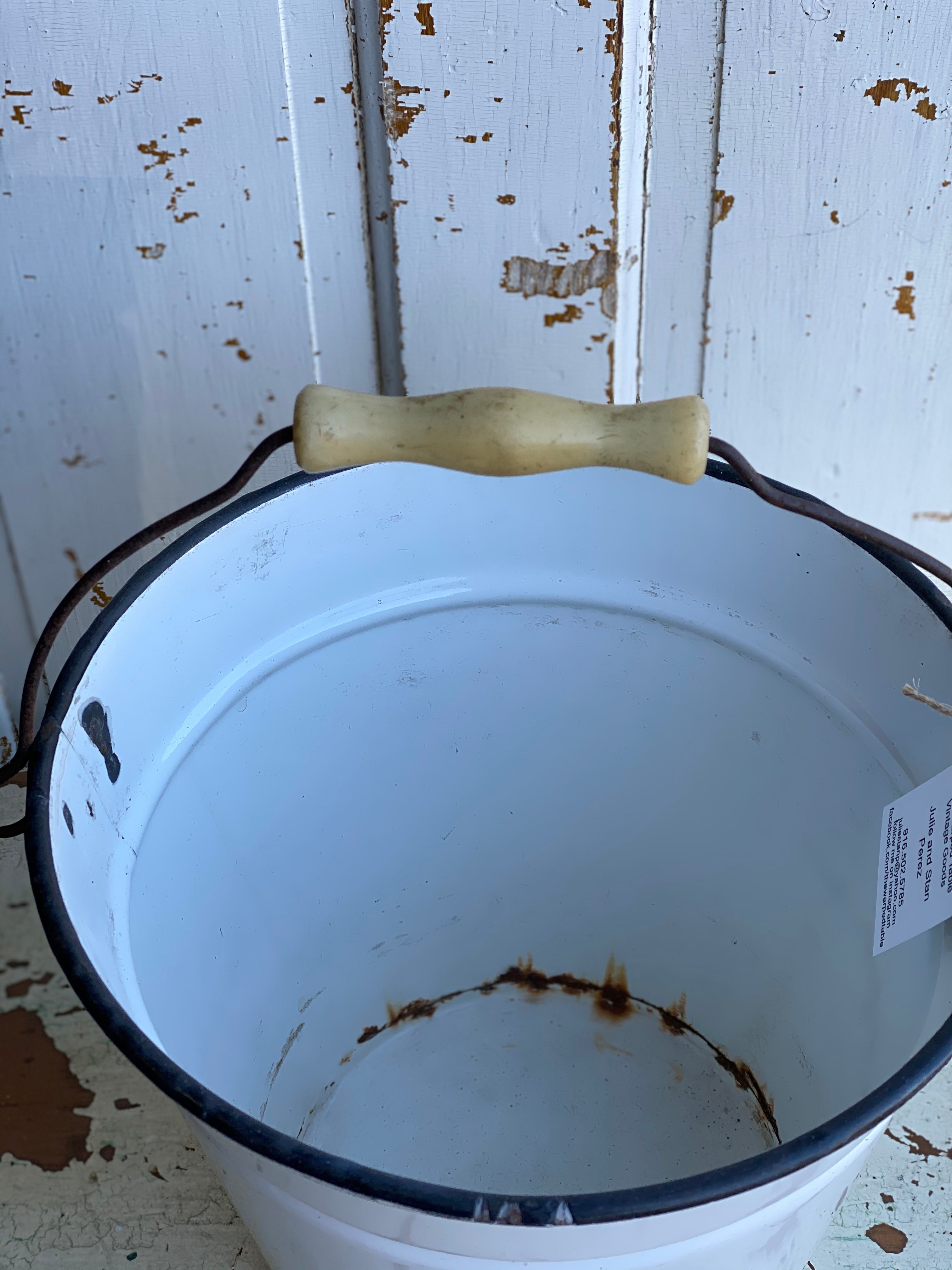 Enamel Bucket - White - Medium