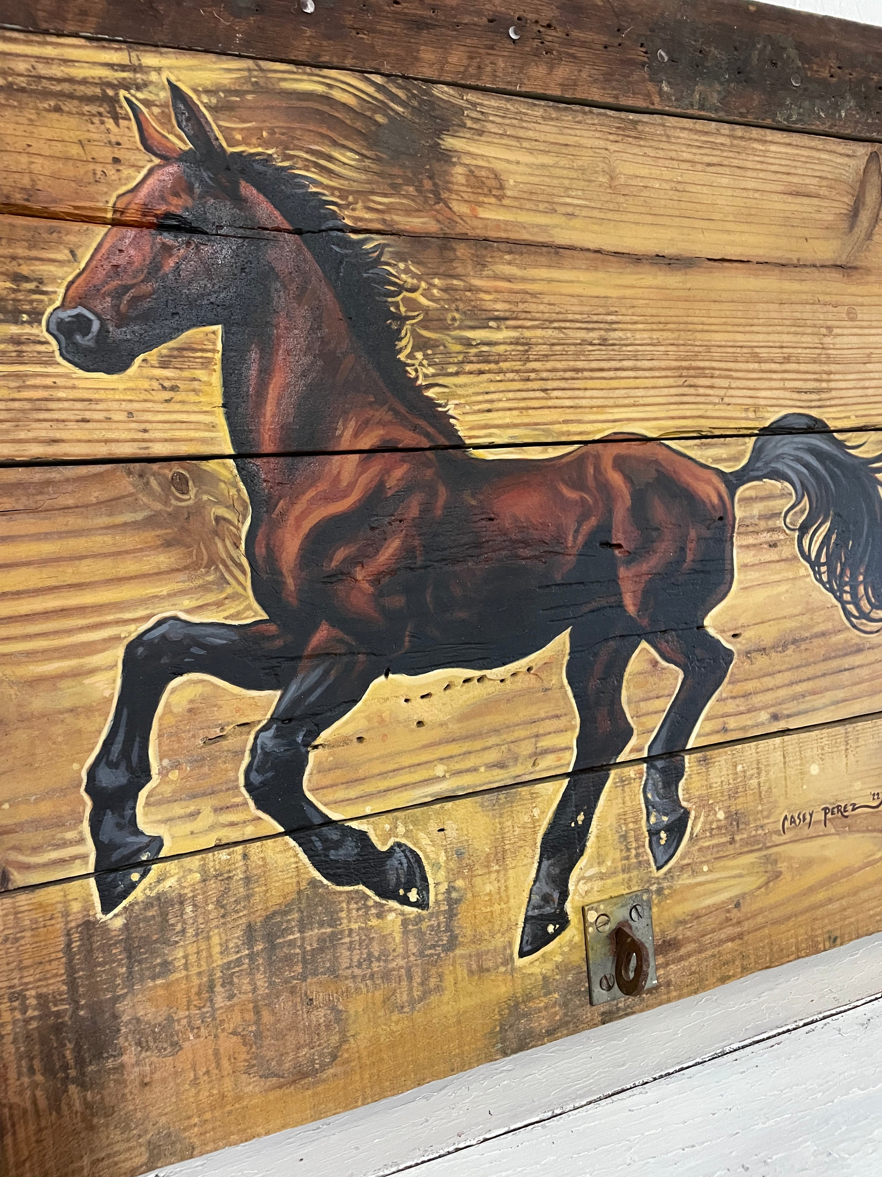 Painting - Horse on Barn Door