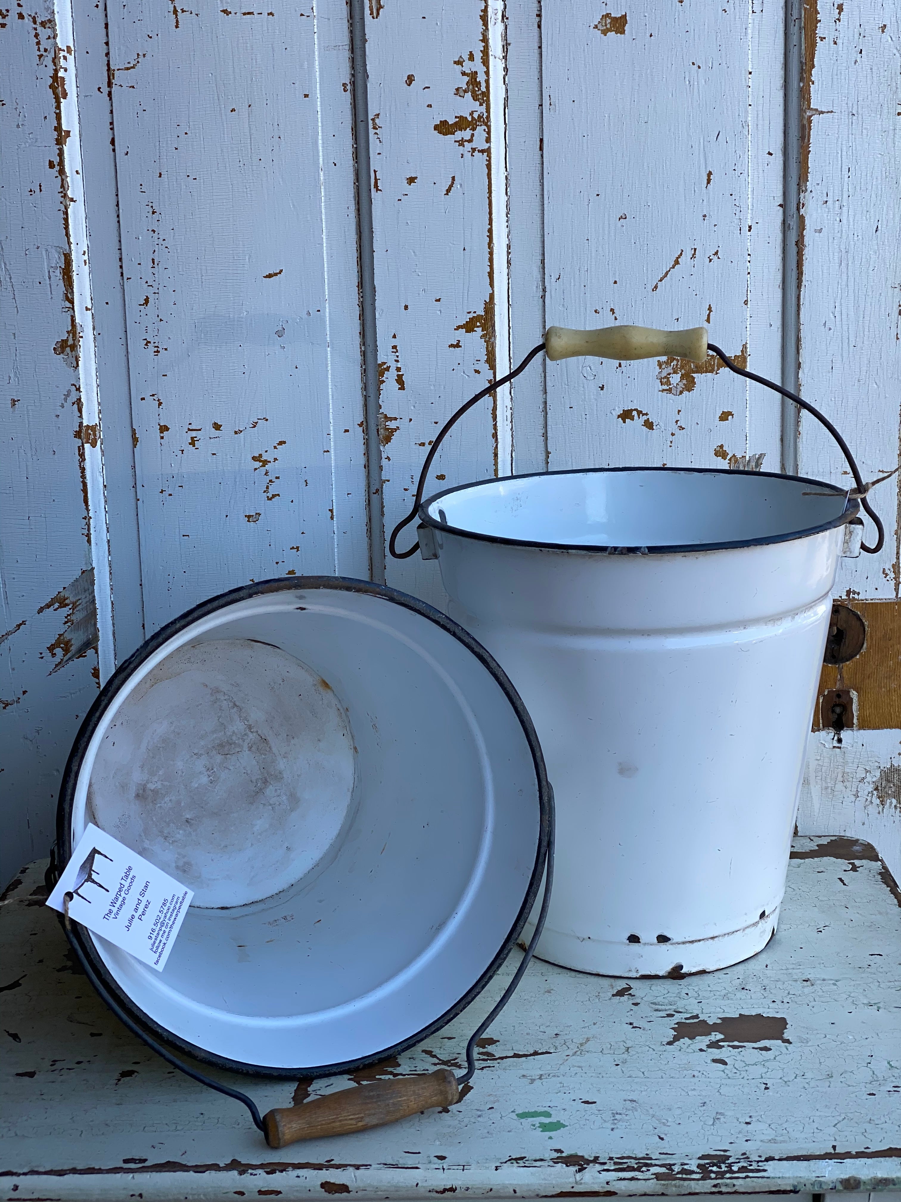 Enamel Bucket - White - Medium