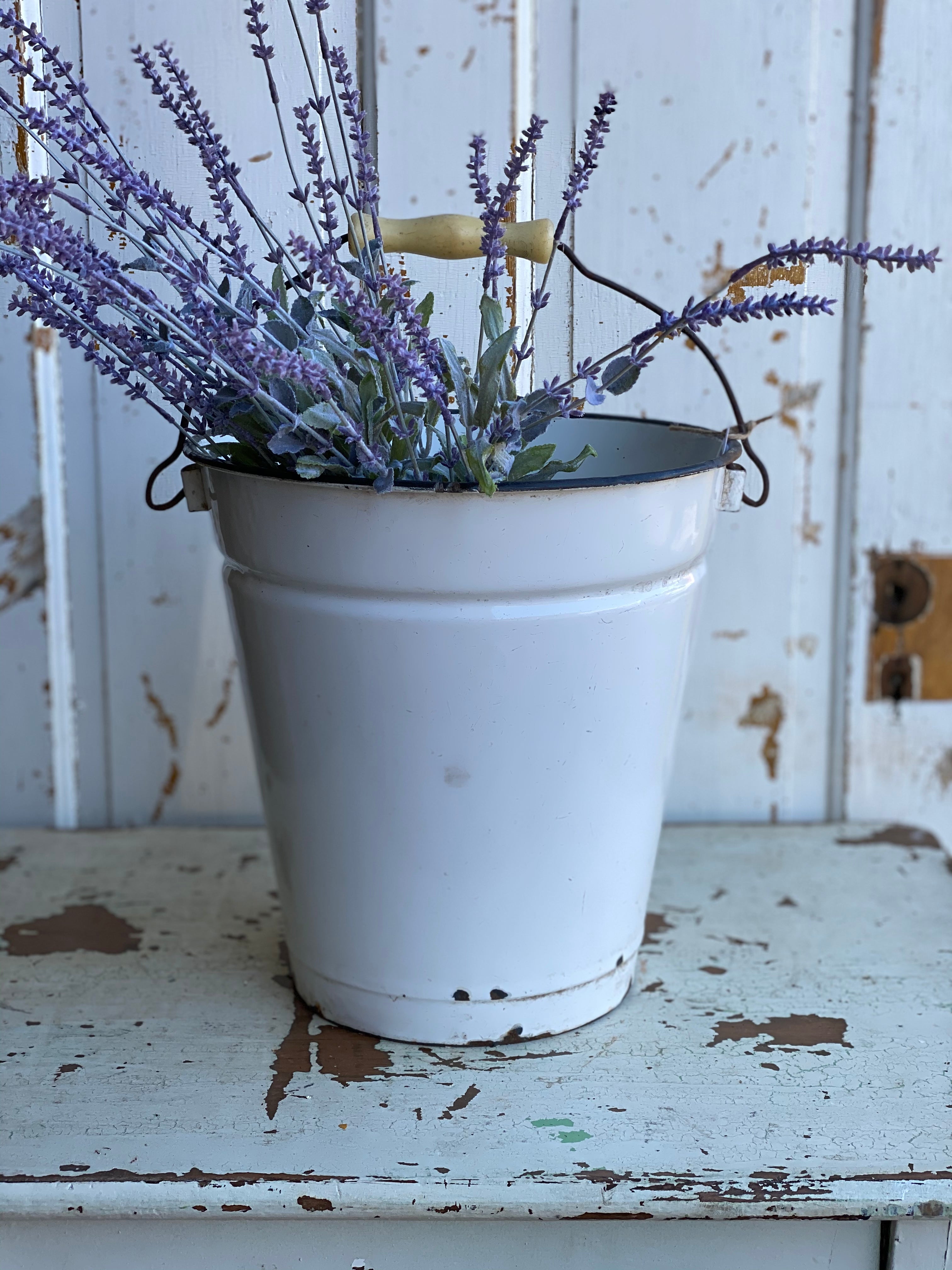 Enamel Bucket - White - Medium